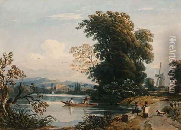 River Scene Oil Painting - John Varley