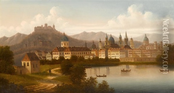 Salzburg Oil Painting - Johann Wilhelm Jankowski