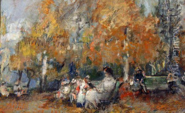 Parc Monceau Oil Painting - Gennaro Villani