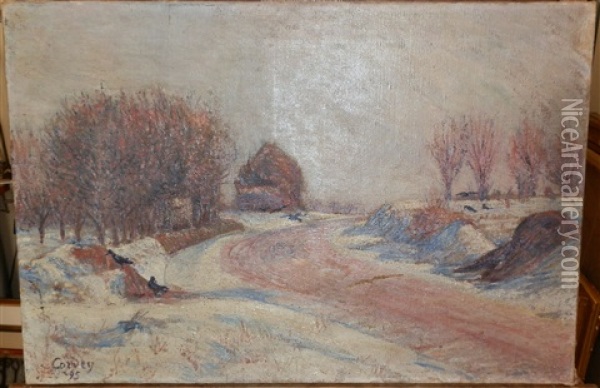 Les Corbeaux Sous La Neige Oil Painting - Frederic Samuel Cordey