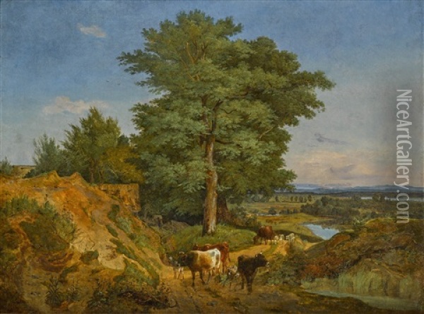 Blick Auf Die Osterseen Oil Painting - Ernst Kaiser