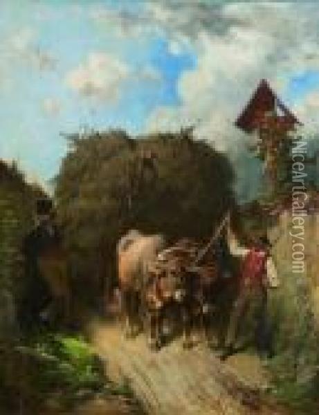 Im Hohlweg Oil Painting - Adolf van der Venne