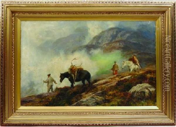 Bringing Home The Stags Oil Painting - Charles Edward Johnson