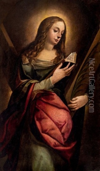 Sainte Julie Oil Painting - Giovanni Battista (lo Zoppo di Lugano) Discepoli