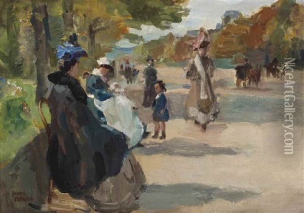 A Sunny Day At The Bois De Boulogne, Paris Oil Painting - Isaac Israels