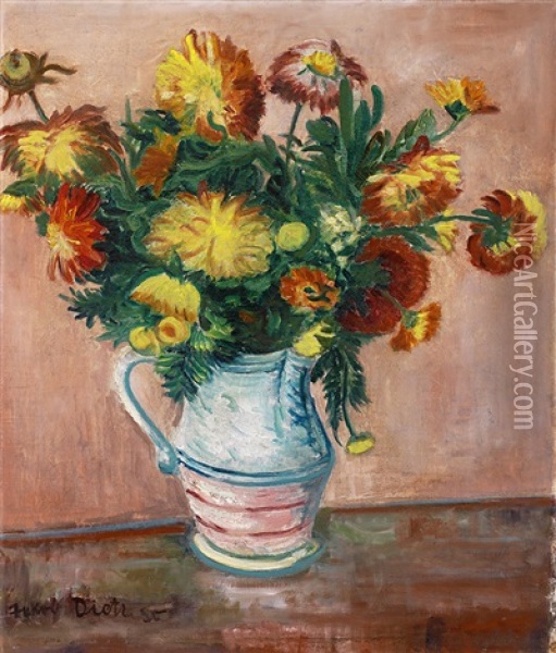 Blumenstilleben Im Henkelkrug Oil Painting - Jakob Dietz