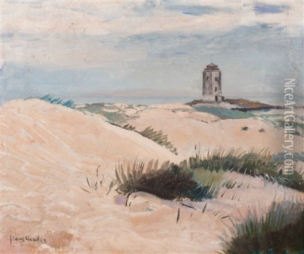 The Lighthouse Of Katwijk Aan Zee Oil Painting - Frans David Oerder