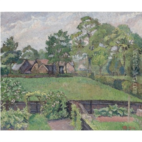 April Shower,cchipperfield Oil Painting - Lucien Pissarro