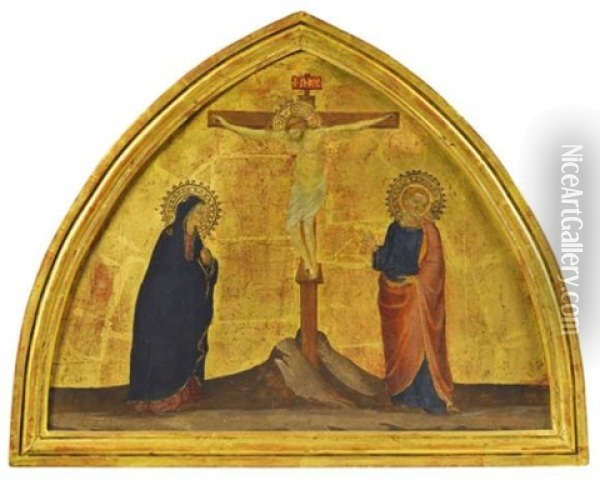 La Crucifixion Entre La Vierge Et Saint Jean L'evangeliste Oil Painting - Mariotto Di Nardo