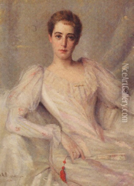 Portrait Of Louise Van Beuren Bond Oil Painting - Abraham Archibald Anderson