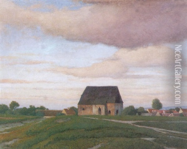 Dorf Im Waldviertel Oil Painting - Ferdinand Brunner