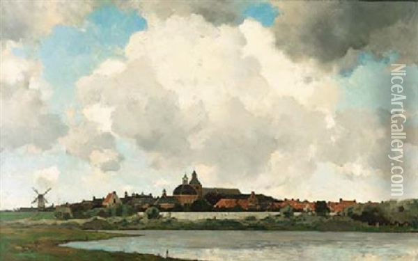 A View Of Leerdam Oil Painting - Willem Wenckebach