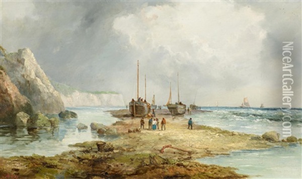 An Der Englischen Kuste Bei Dover Oil Painting - John James Wilson