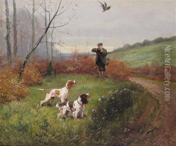 Duck And Pheasant Shooting Oil Painting - Eugene Petit