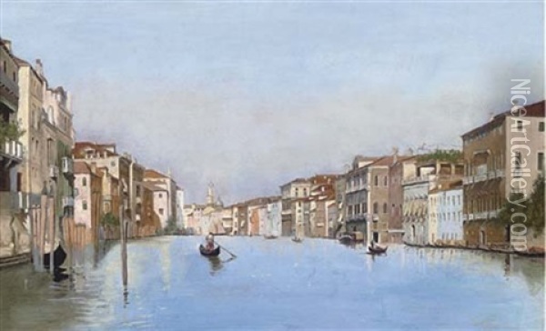 On The Grand Canal, Venice Oil Painting - Franz Leo Ruben