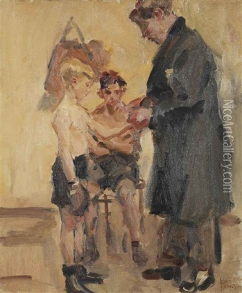 The Boxing Lesson Oil Painting - Isaac Israels