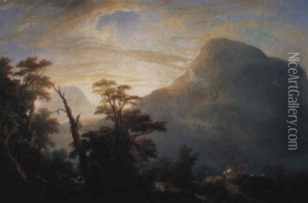 Mountainous Landscape Oil Painting - Jeremiah Hodges Mulcahy