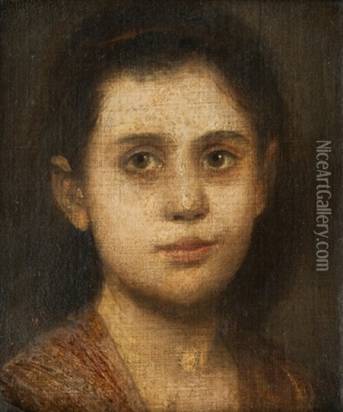 Portrait Of The Daughter Of Arnold Bocklin Oil Painting - Franz Seraph von Lenbach