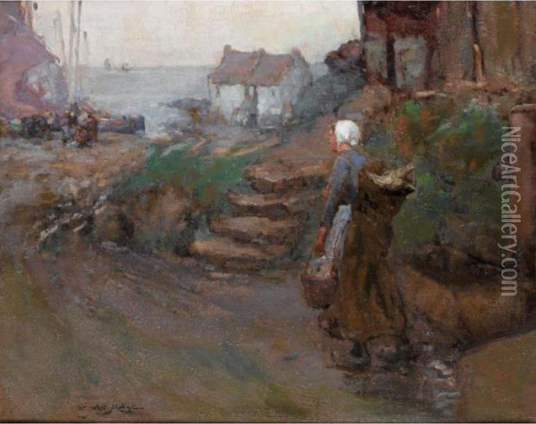 The Landing Of The Catch Oil Painting - William Watt Milne