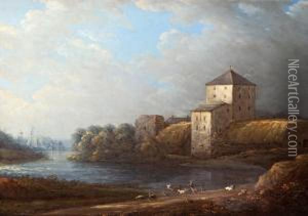 Nykopings Slott Oil Painting - Carl Johan Fahlcrantz