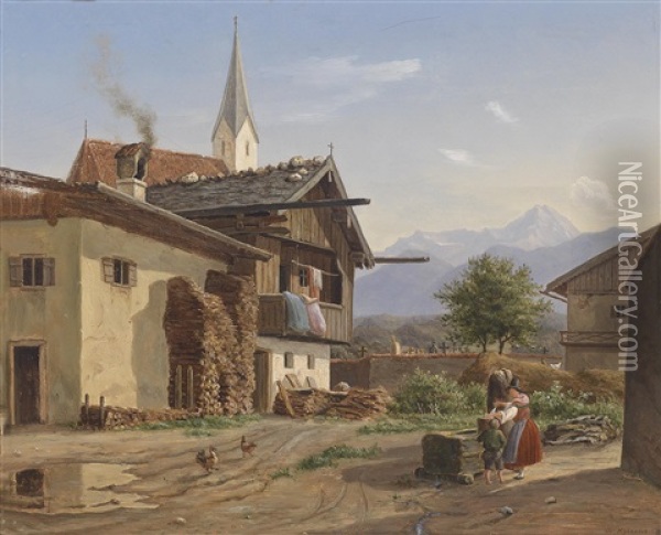 Bauernhof Oil Painting - Wilhelm Ferdinand Xylander