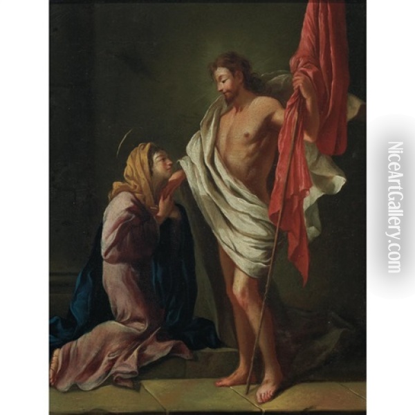 The Resurrected Christ Appearing To The Virgin Mary Oil Painting - Jean Tassel