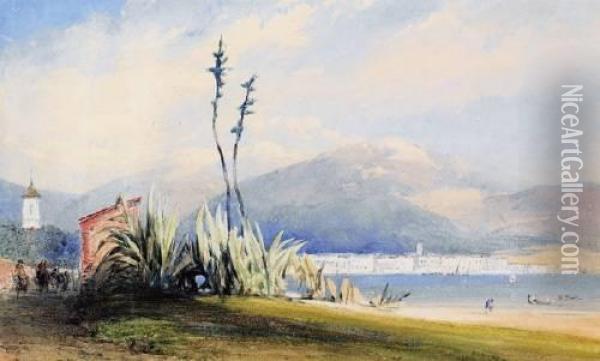 A View Of Nice Oil Painting - William Callow