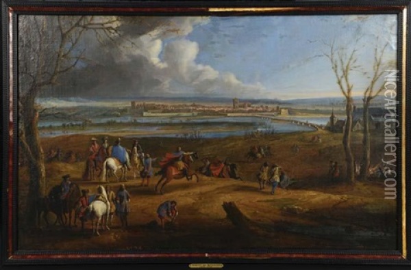 Vue Du Siege De Dole, Le 14 Fevrier Oil Painting - Jean-Baptiste Martin the Elder