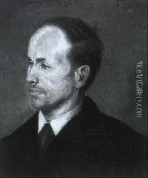 Herrenportrait; Damenportrait Oil Painting - Franz Seraph von Lenbach