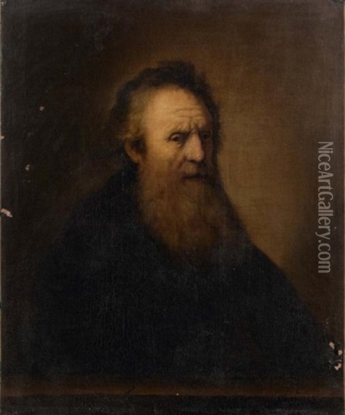 Portrait D'homme Barbu Devant Un Parapet Oil Painting -  Rembrandt van Rijn