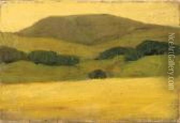 Green And Yellow Landscape Oil Painting - Selden Connor Gile