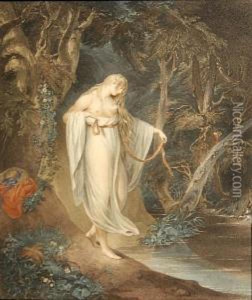 Musidora, River Goddess Oil Painting - Peltro William Tomkins