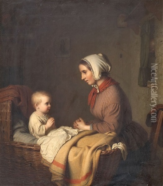 Das Abendgebet Oil Painting - Johann Georg Meyer von Bremen