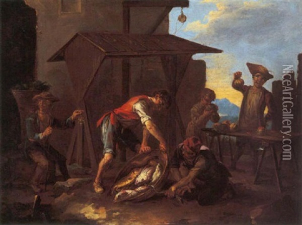 Scena Di Mercato Oil Painting - Giacomo Francesco Cipper