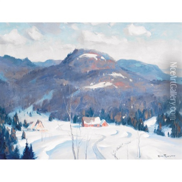 Winter Afternoon, St. Adele Country Oil Painting - Eric Riordon