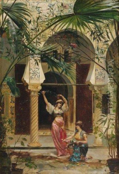 Danse Au Harem Oil Painting - Edouard Frederic Wilhelm Richter