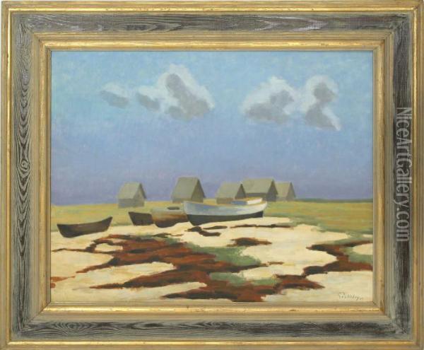 Strand,faro Oil Painting - Ewald Albin Filip Dahlskog