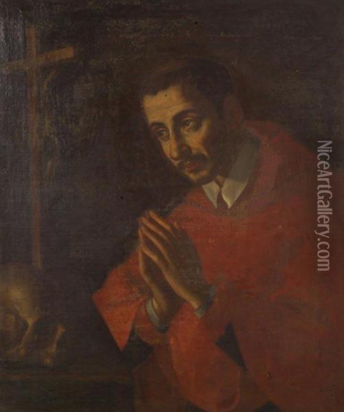 San Carlo Borromeo In Preghiera Oil Painting - Giovanni Battista Crespi Il Cerano