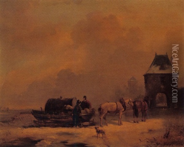 The Road Home Oil Painting - Barend Cornelis Koekkoek