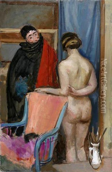 Manekin I Modelka, Ok. 1926 R. Oil Painting - Wojciech Weiss