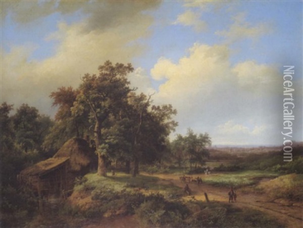 Hollandische Landschaft Oil Painting - Marinus Adrianus Koekkoek