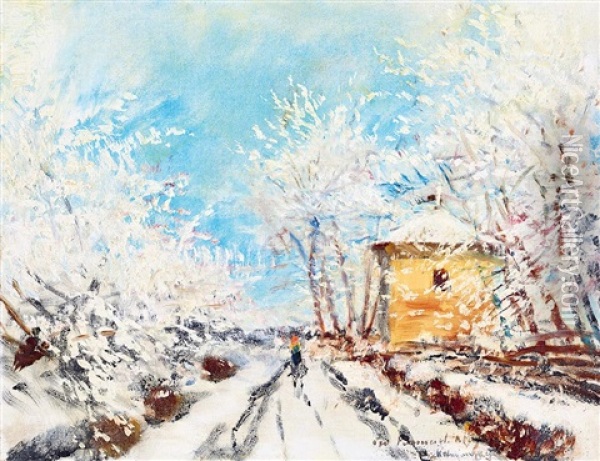 Winter Sunshine Oil Painting - Laszlo Mednyanszky