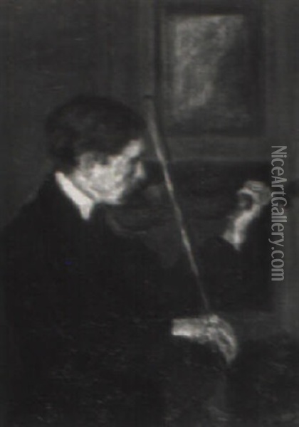 Violonist Carl Jacobi Oil Painting - Friedrich Wilhelm Mook