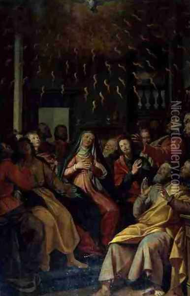 The Pentecost, c.1598 Oil Painting - Santi Di Tito