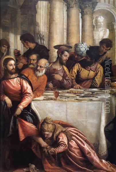 Feast at the House of Simon (detail) 2 Oil Painting - Paolo Veronese (Caliari)