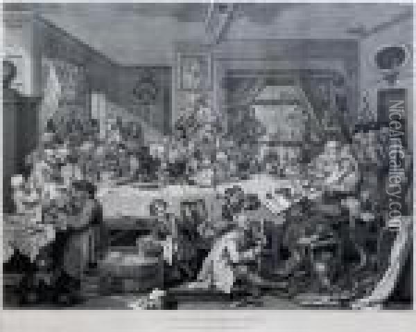 Election Entertainment Oil Painting - William Hogarth