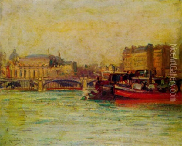 Ansicht Von Paris Oil Painting - Gustave Madelain