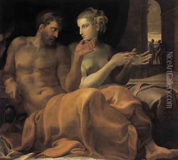 Ulysses and Penelope c. 1545 Oil Painting - Francesco Primaticcio