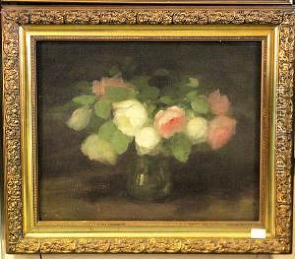 Roses Oil Painting - Louise Ellen Perman