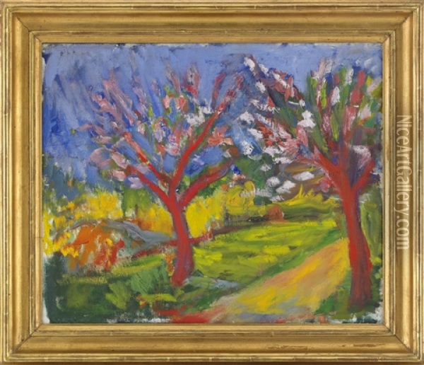 Blommande Frukttrad Oil Painting - Ivan Ivarson